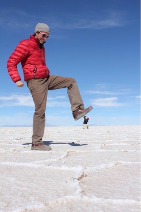 Isaiah Crushing Marvin at Uyuni Salt Flats
